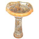 Mexican Talavera Pedestal Sink  Roman Acapulco Oro